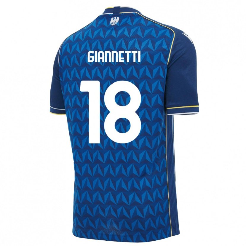 Danxen Kinderen Lautaro Giannetti #18 Koninklijk Blauw Wit Blauw Uitshirt Uittenue 2026/27 T-Shirt België