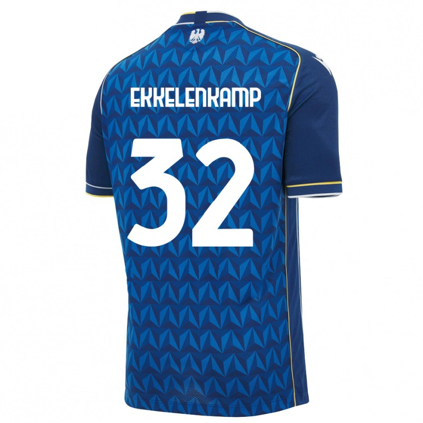 Danxen Kinderen Jurgen Ekkelenkamp #32 Koninklijk Blauw Wit Blauw Uitshirt Uittenue 2026/27 T-Shirt België