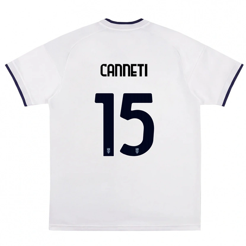 Danxen Kinderen Iacopo Canneti #15 Wit Rood Koninklijk Blauw Uitshirt Uittenue 2026/27 T-Shirt België