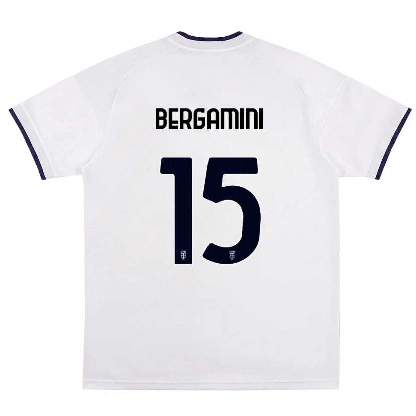 Danxen Kinderen Mattia Bergamini #15 Wit Rood Koninklijk Blauw Uitshirt Uittenue 2026/27 T-Shirt België
