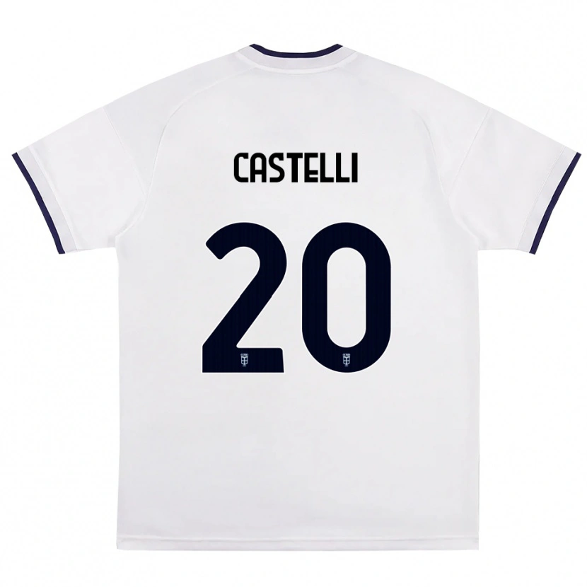 Danxen Kinderen Matteo Castelli #20 Wit Rood Koninklijk Blauw Uitshirt Uittenue 2026/27 T-Shirt België