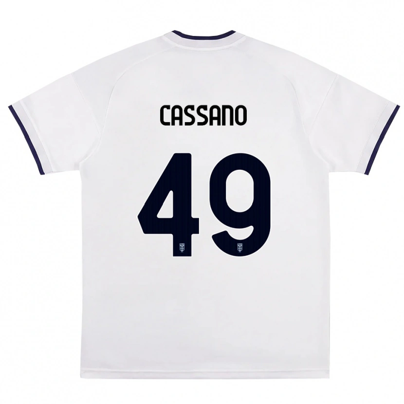 Danxen Kinderen Riccardo Cassano #49 Wit Rood Koninklijk Blauw Uitshirt Uittenue 2026/27 T-Shirt België