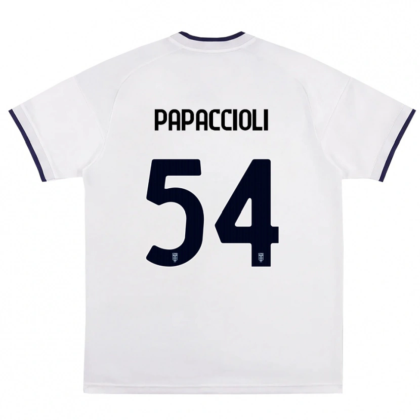Danxen Kinderen Matteo Papaccioli #54 Wit Rood Koninklijk Blauw Uitshirt Uittenue 2026/27 T-Shirt België