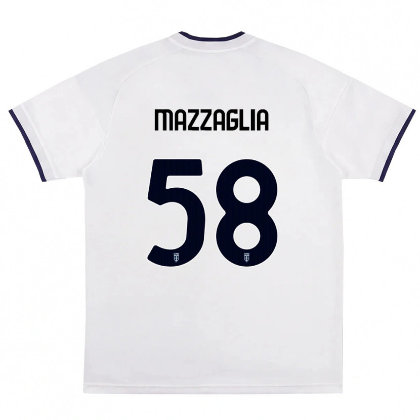 Danxen Kinderen Giuseppe Mazzaglia #58 Wit Rood Koninklijk Blauw Uitshirt Uittenue 2026/27 T-Shirt België