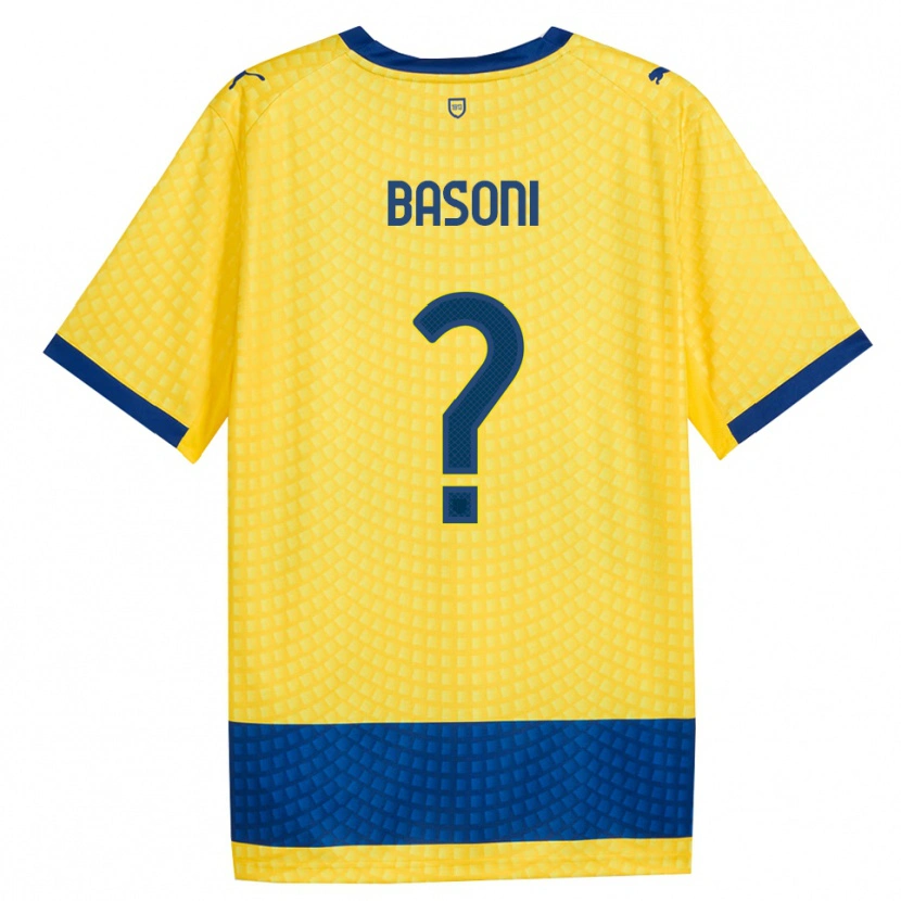 Danxen Kinderen Tommaso Basoni #0 Geel Blauw Zwart Uitshirt Uittenue 2026/27 T-Shirt België