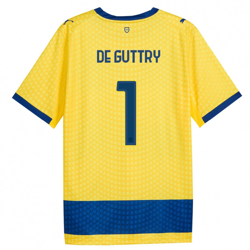 Danxen Kinderen Elia De Guttry #1 Geel Blauw Zwart Uitshirt Uittenue 2026/27 T-Shirt België