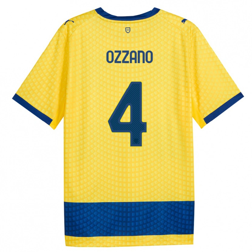 Danxen Kinderen Roberto Ozzano #4 Geel Blauw Zwart Uitshirt Uittenue 2026/27 T-Shirt België