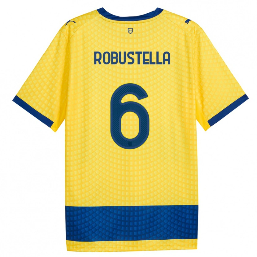 Danxen Kinderen Daniele Robustella #6 Geel Blauw Zwart Uitshirt Uittenue 2026/27 T-Shirt België