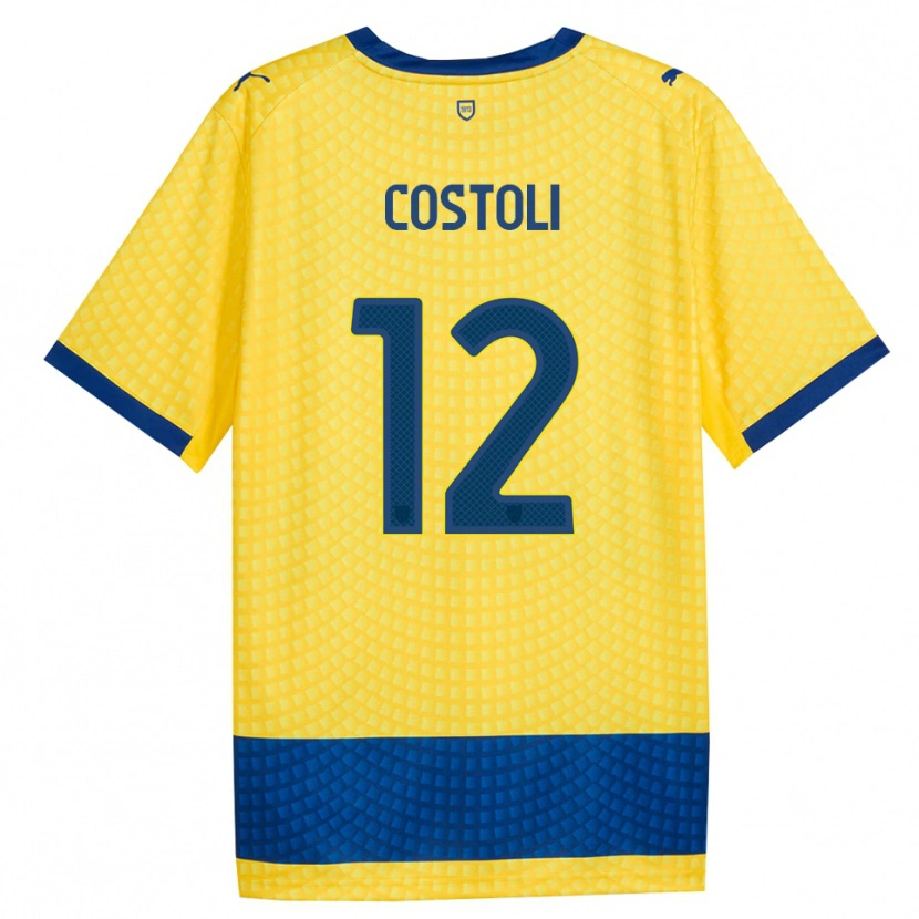 Danxen Kinderen Luca Costoli #12 Geel Blauw Zwart Uitshirt Uittenue 2026/27 T-Shirt België