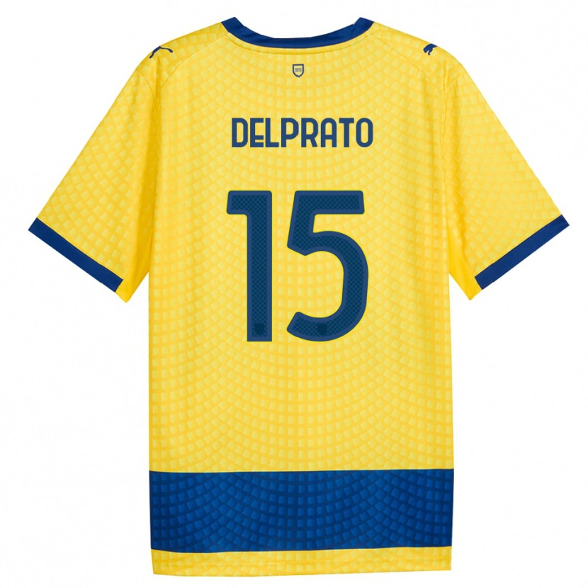 Danxen Kinderen Enrico Delprato #15 Geel Blauw Zwart Uitshirt Uittenue 2026/27 T-Shirt België