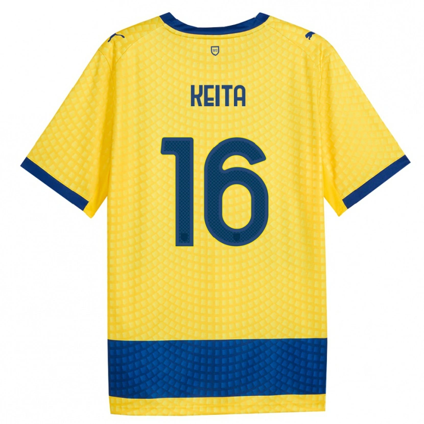 Danxen Kinderen Mandela Keita #16 Geel Blauw Zwart Uitshirt Uittenue 2026/27 T-Shirt België