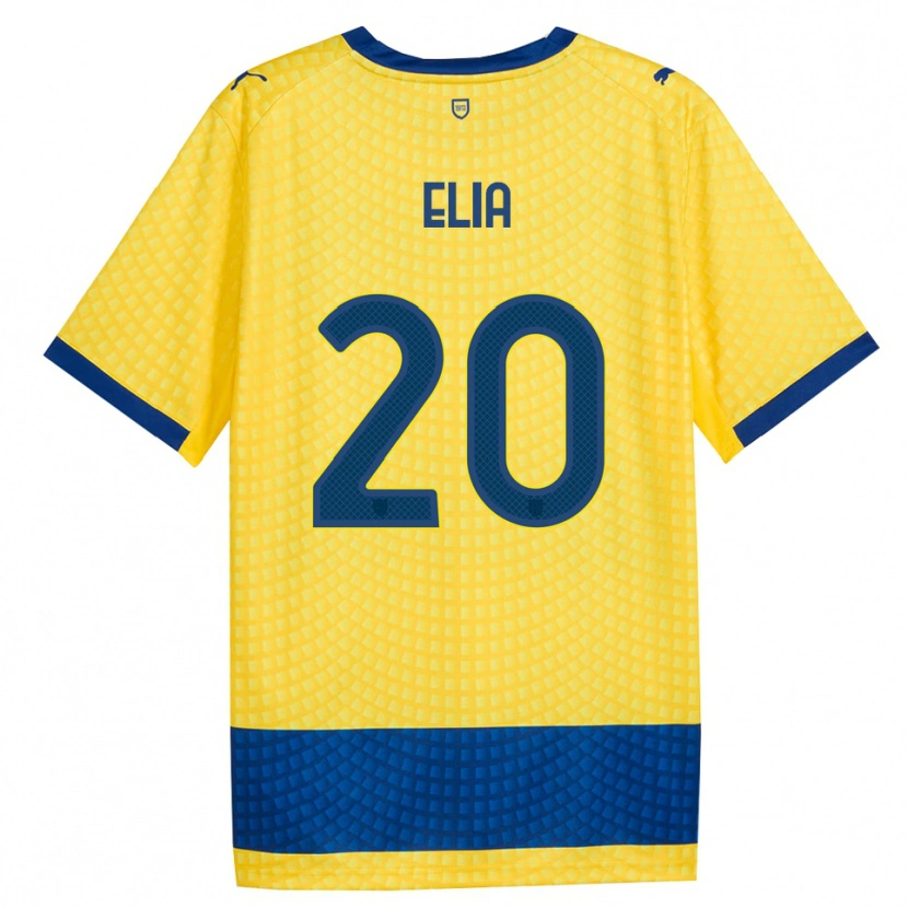 Danxen Kinderen Alessandro Elia #20 Geel Blauw Zwart Uitshirt Uittenue 2026/27 T-Shirt België