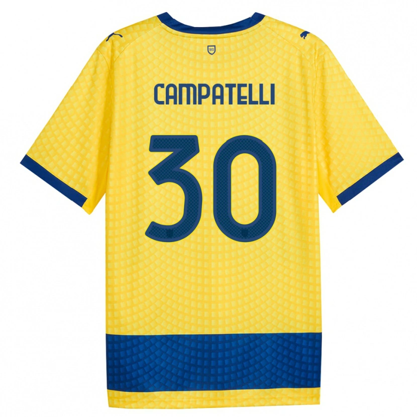 Danxen Kinderen Marco Campatelli #30 Geel Blauw Zwart Uitshirt Uittenue 2026/27 T-Shirt België