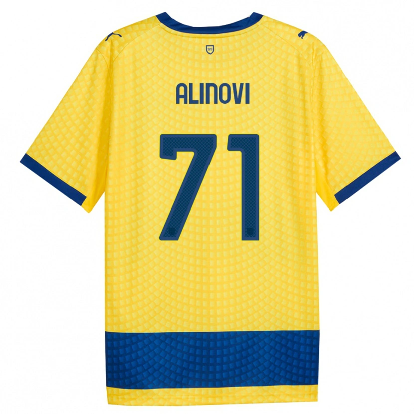 Danxen Kinderen Filippo Alinovi #71 Geel Blauw Zwart Uitshirt Uittenue 2026/27 T-Shirt België