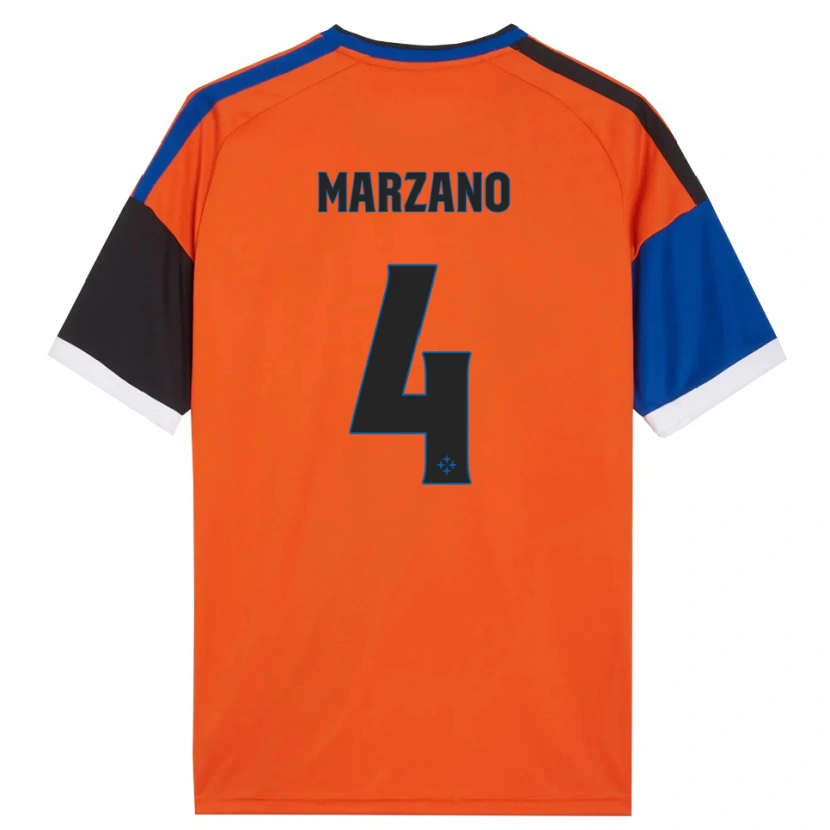 Danxen Kinderen Michelangelo Marzano #4 Oranje Blauw Zwart Wit Uitshirt Uittenue 2026/27 T-Shirt België
