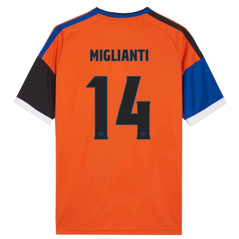 Danxen Kinderen Niccolò Miglianti #14 Oranje Blauw Zwart Wit Uitshirt Uittenue 2026/27 T-Shirt België
