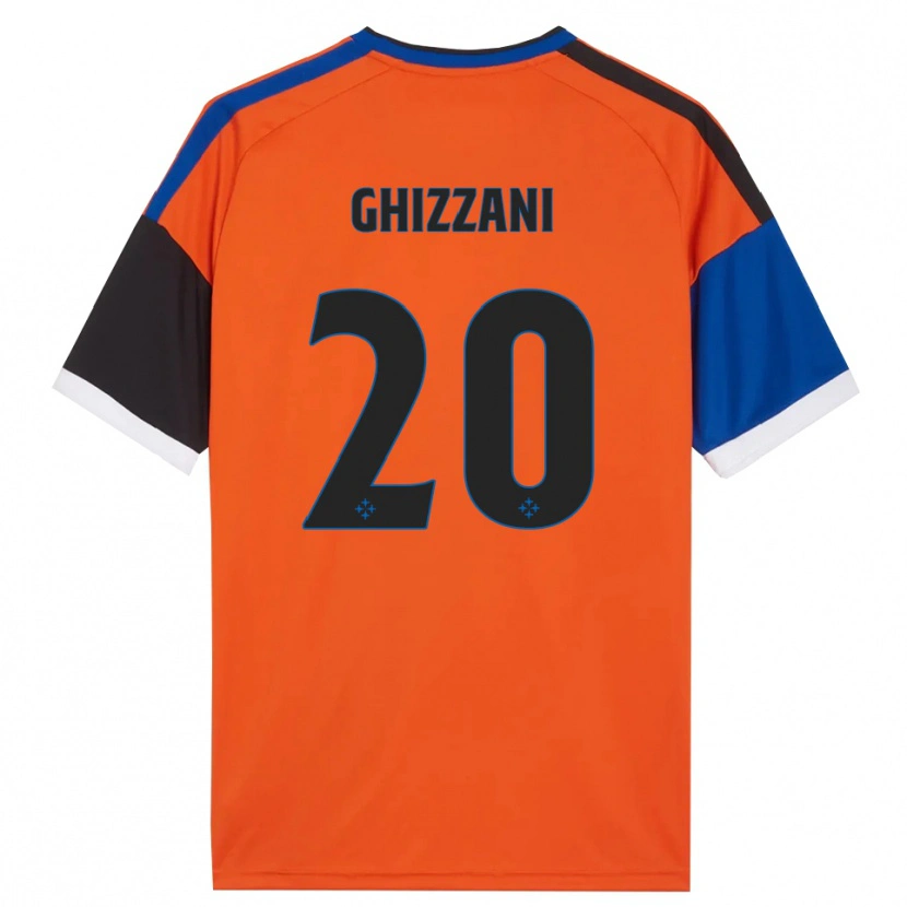 Danxen Kinderen Lapo Ghizzani #20 Oranje Blauw Zwart Wit Uitshirt Uittenue 2026/27 T-Shirt België