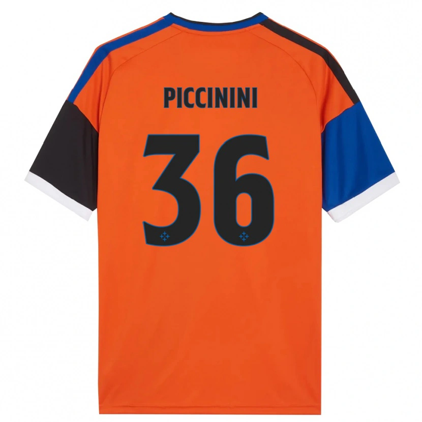 Danxen Kinderen Gabriele Piccinini #36 Oranje Blauw Zwart Wit Uitshirt Uittenue 2026/27 T-Shirt België