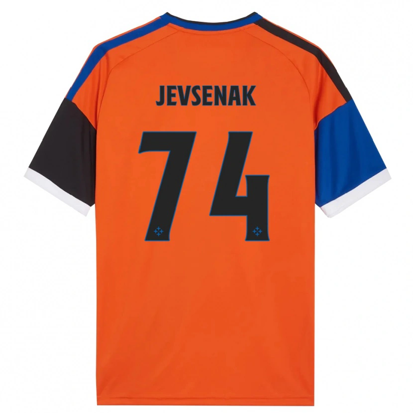 Danxen Kinderen Zan Jevsenak #74 Oranje Blauw Zwart Wit Uitshirt Uittenue 2026/27 T-Shirt België