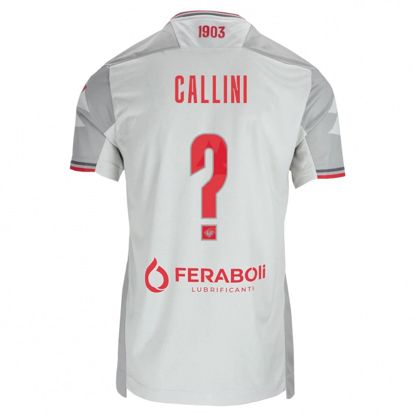 Danxen Kinderen Tommaso Callini #0 Grijs Wit Rood Uitshirt Uittenue 2026/27 T-Shirt België