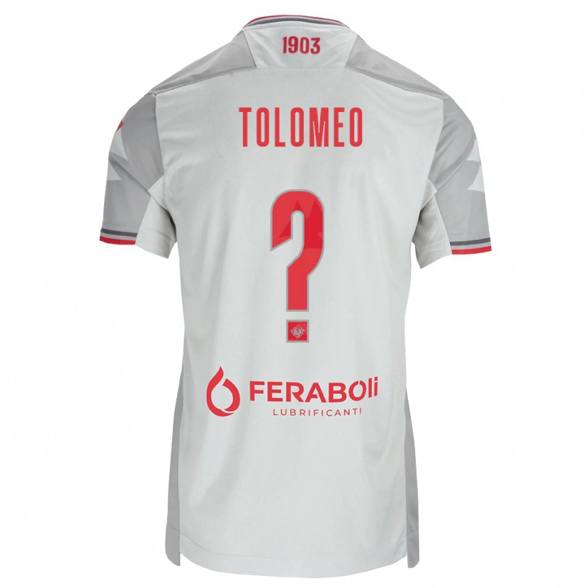 Danxen Kinderen Gabriel Tolomeo #0 Grijs Wit Rood Uitshirt Uittenue 2026/27 T-Shirt België