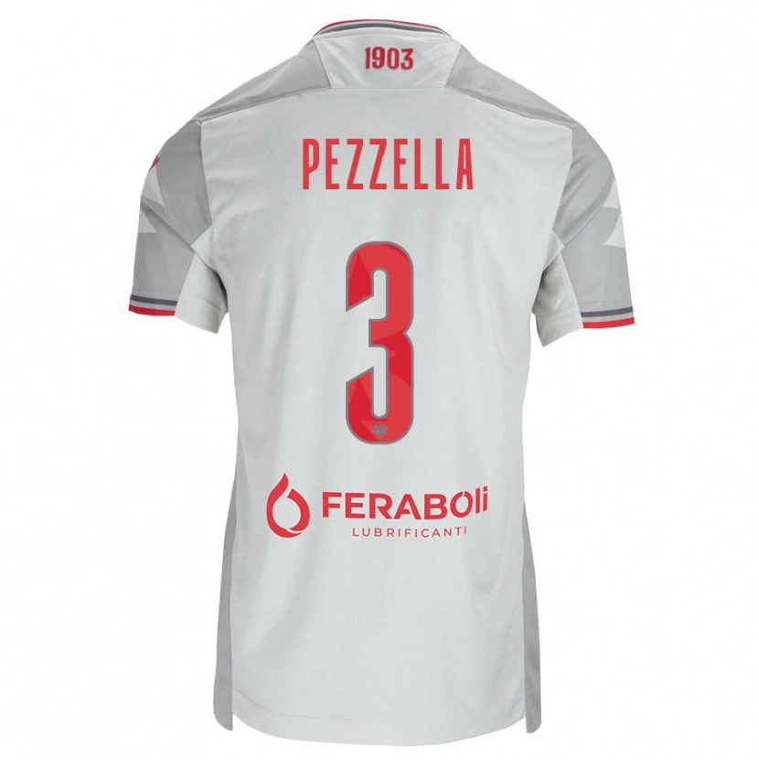 Danxen Kinderen Giuseppe Pezzella #3 Grijs Wit Rood Uitshirt Uittenue 2026/27 T-Shirt België