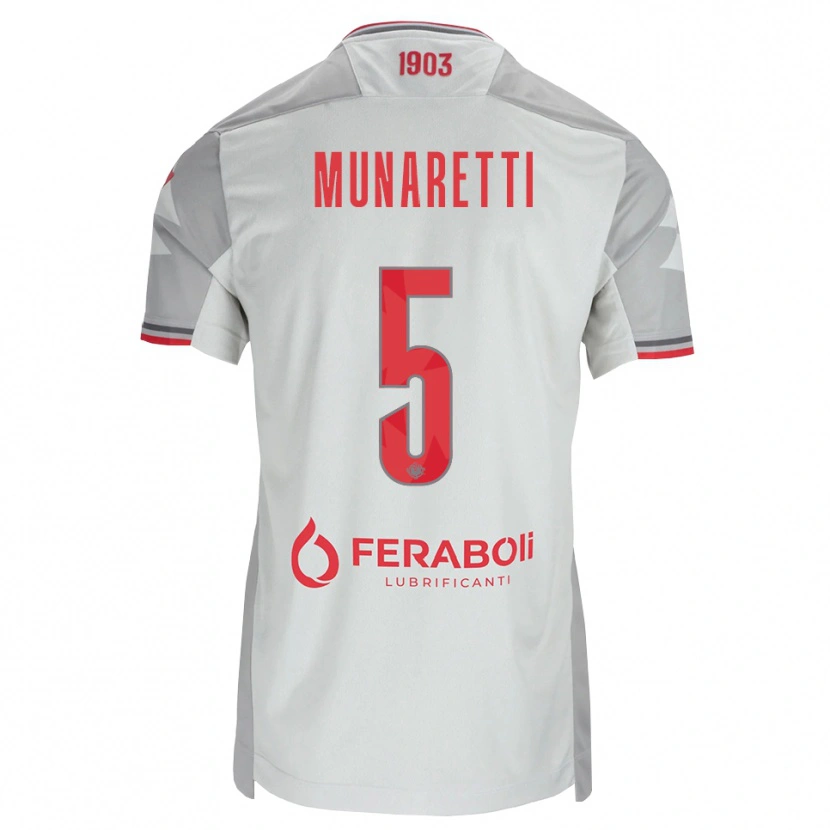 Danxen Kinderen Luca Munaretti #5 Grijs Wit Rood Uitshirt Uittenue 2026/27 T-Shirt België