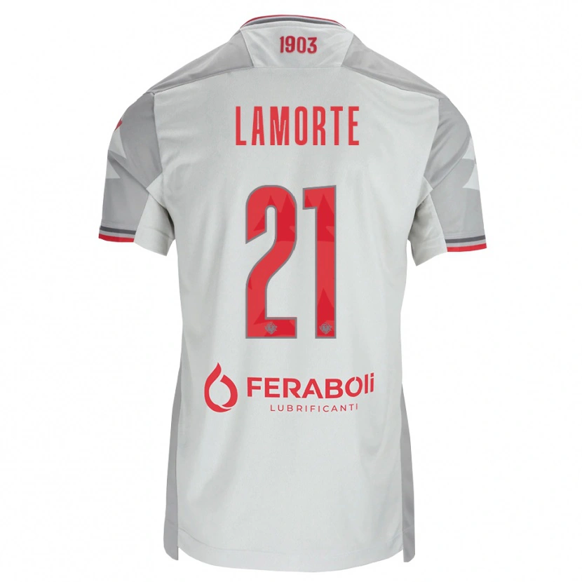 Danxen Kinderen Alessandro Lamorte #21 Grijs Wit Rood Uitshirt Uittenue 2026/27 T-Shirt België