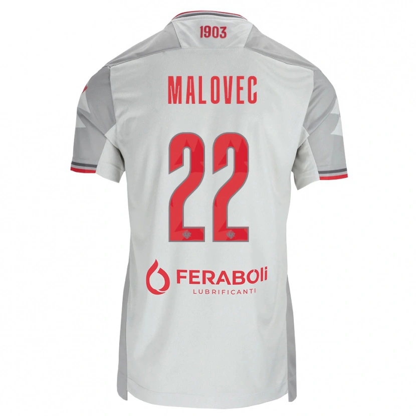Danxen Kinderen Adrian Malovec #22 Grijs Wit Rood Uitshirt Uittenue 2026/27 T-Shirt België