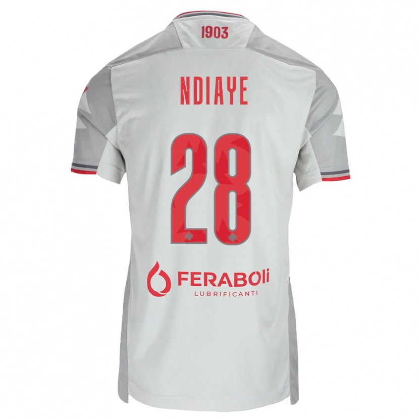 Danxen Kinderen Maissa Ndiaye #28 Grijs Wit Rood Uitshirt Uittenue 2026/27 T-Shirt België