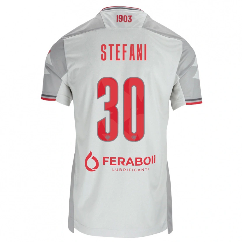 Danxen Kinderen Christian Stefani #30 Grijs Wit Rood Uitshirt Uittenue 2026/27 T-Shirt België