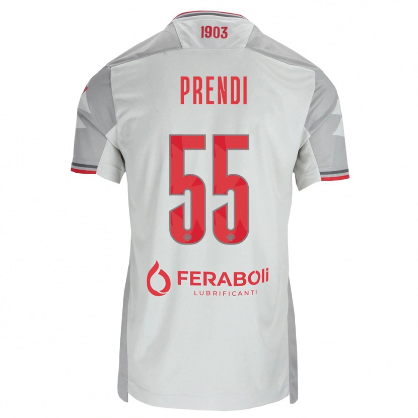 Danxen Kinderen Denis Prendi #55 Grijs Wit Rood Uitshirt Uittenue 2026/27 T-Shirt België