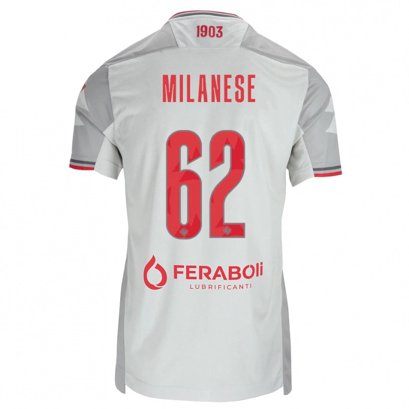Danxen Kinderen Tommaso Milanese #62 Grijs Wit Rood Uitshirt Uittenue 2026/27 T-Shirt België