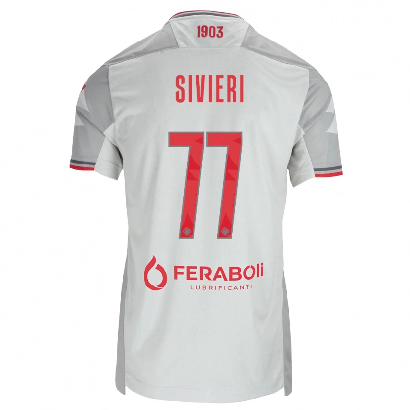 Danxen Kinderen Lorenzo Sivieri #77 Grijs Wit Rood Uitshirt Uittenue 2026/27 T-Shirt België