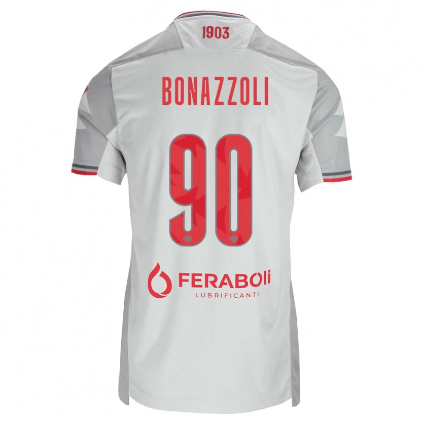 Danxen Kinderen Federico Bonazzoli #90 Grijs Wit Rood Uitshirt Uittenue 2026/27 T-Shirt België