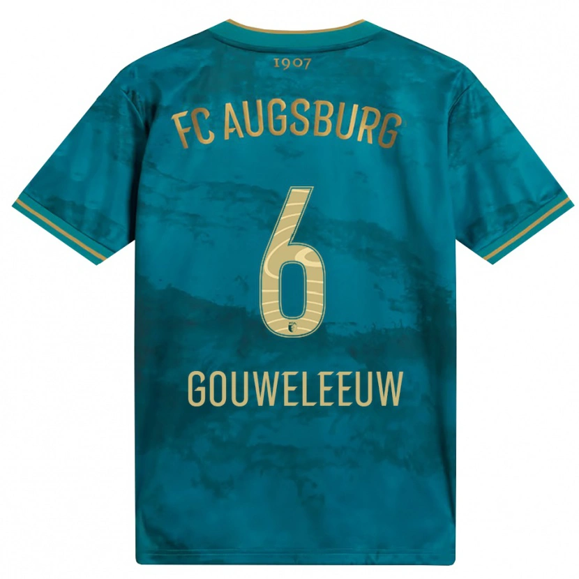 Danxen Kinderen Jeffrey Gouweleeuw #6 Groen Bruin Uitshirt Uittenue 2026/27 T-Shirt België