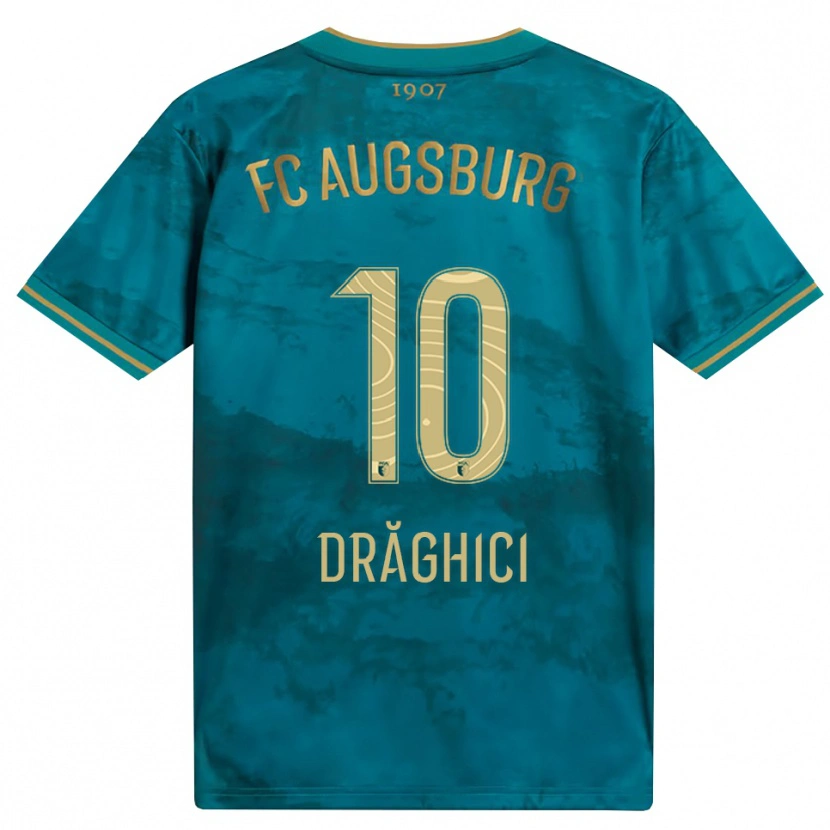 Danxen Kinderen Robert Drăghici #10 Groen Bruin Uitshirt Uittenue 2026/27 T-Shirt België