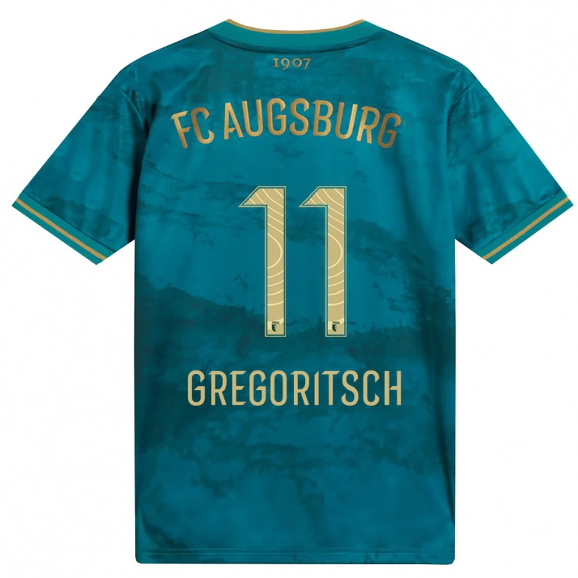 Danxen Kinderen Michael Gregoritsch #11 Groen Bruin Uitshirt Uittenue 2026/27 T-Shirt België
