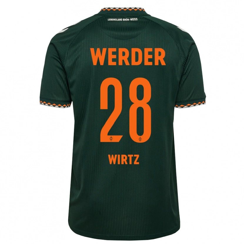 Danxen Kinderen Juliane Wirtz #28 Donkergroen Oranje Wit Uitshirt Uittenue 2026/27 T-Shirt België