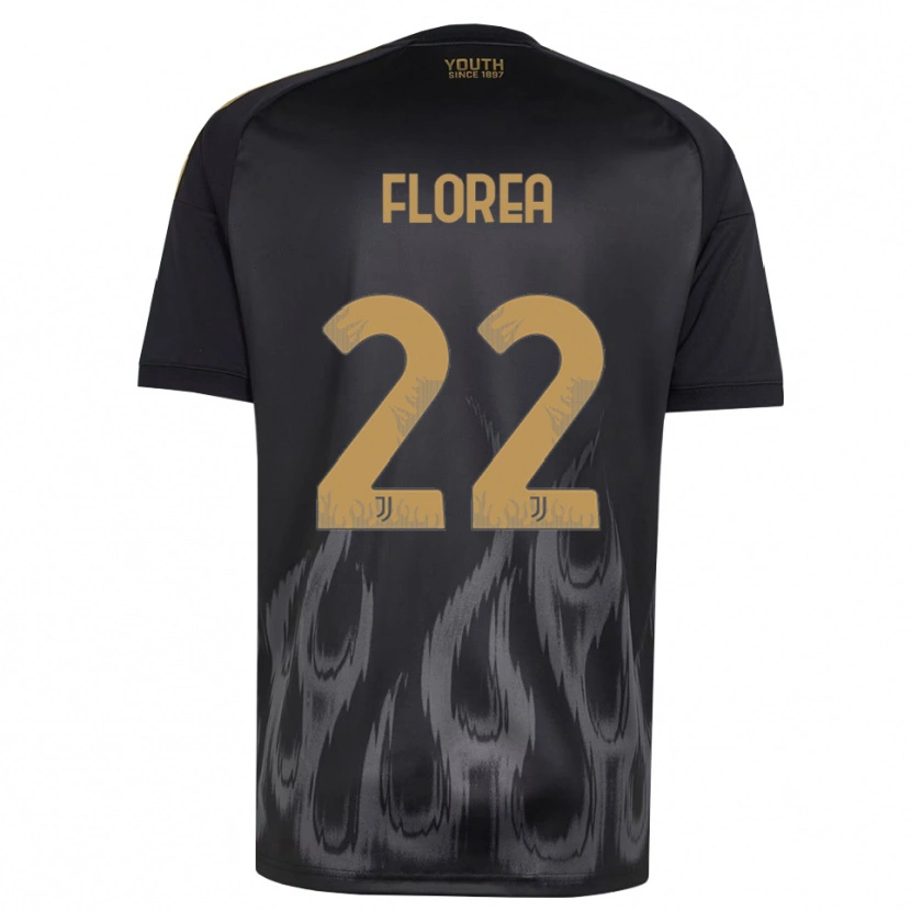 Danxen Kinderen Andrei Florea #22 Zwart Bruin Thuisshirt Derde Tenue 2026/27 T-Shirt België