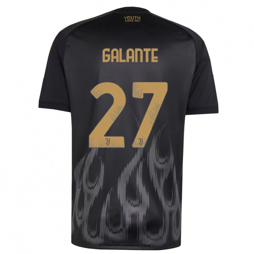 Danxen Kinderen Tommaso Galante #27 Zwart Bruin Thuisshirt Derde Tenue 2026/27 T-Shirt België