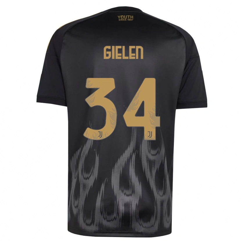 Danxen Kinderen Wout Gielen #34 Zwart Bruin Thuisshirt Derde Tenue 2026/27 T-Shirt België