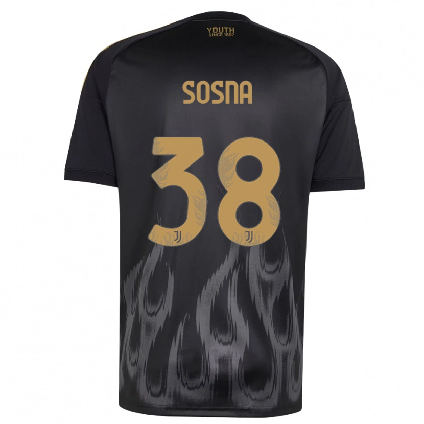 Danxen Kinderen Adam Sosna #38 Zwart Bruin Thuisshirt Derde Tenue 2026/27 T-Shirt België