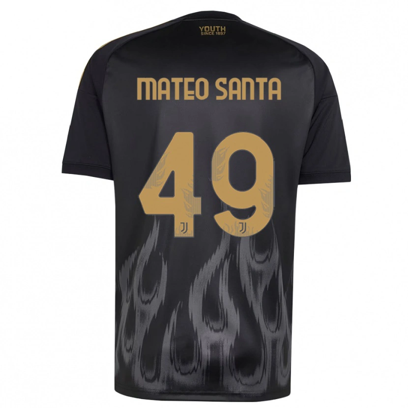 Danxen Kinderen Mateo Santa Maria #49 Zwart Bruin Thuisshirt Derde Tenue 2026/27 T-Shirt België