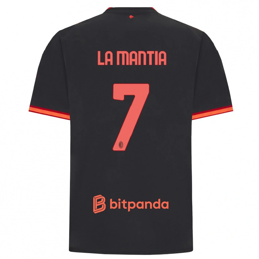Danxen Kinderen Simon La Mantia #7 Zwart Rood Thuisshirt Derde Tenue 2026/27 T-Shirt België