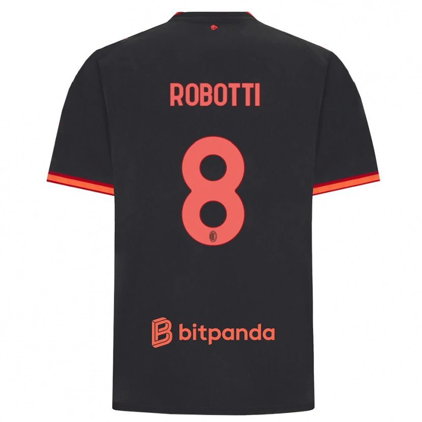 Danxen Kinderen Giovanni Robotti #8 Zwart Rood Thuisshirt Derde Tenue 2026/27 T-Shirt België