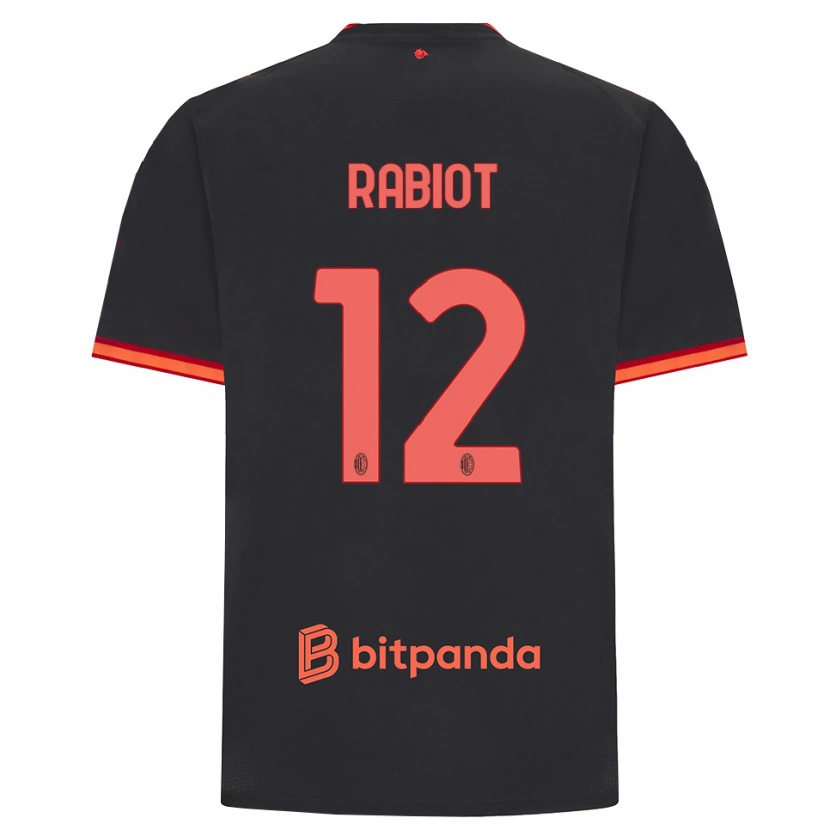 Danxen Kinderen Adrien Rabiot #12 Zwart Rood Thuisshirt Derde Tenue 2026/27 T-Shirt België