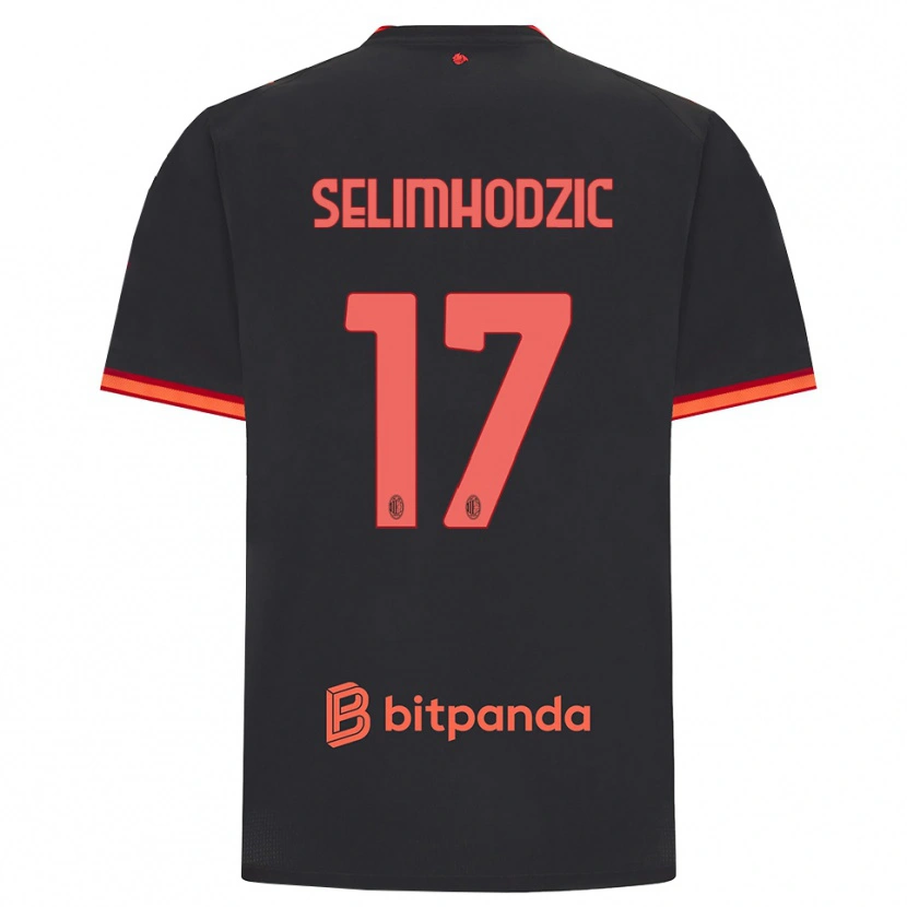 Danxen Kinderen Noa Selimhodzic #17 Zwart Rood Thuisshirt Derde Tenue 2026/27 T-Shirt België