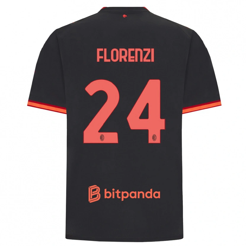 Danxen Kinderen Alessandro Florenzi #24 Zwart Rood Thuisshirt Derde Tenue 2026/27 T-Shirt België