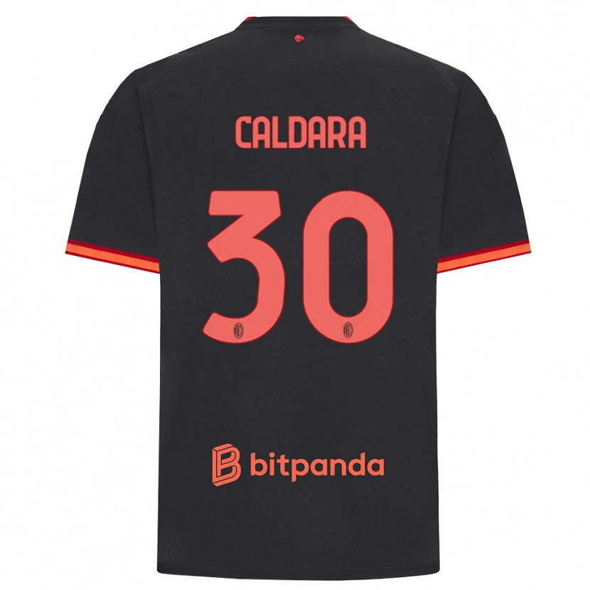 Danxen Kinderen Mattia Caldara #30 Zwart Rood Thuisshirt Derde Tenue 2026/27 T-Shirt België